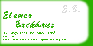 elemer backhaus business card