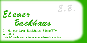 elemer backhaus business card